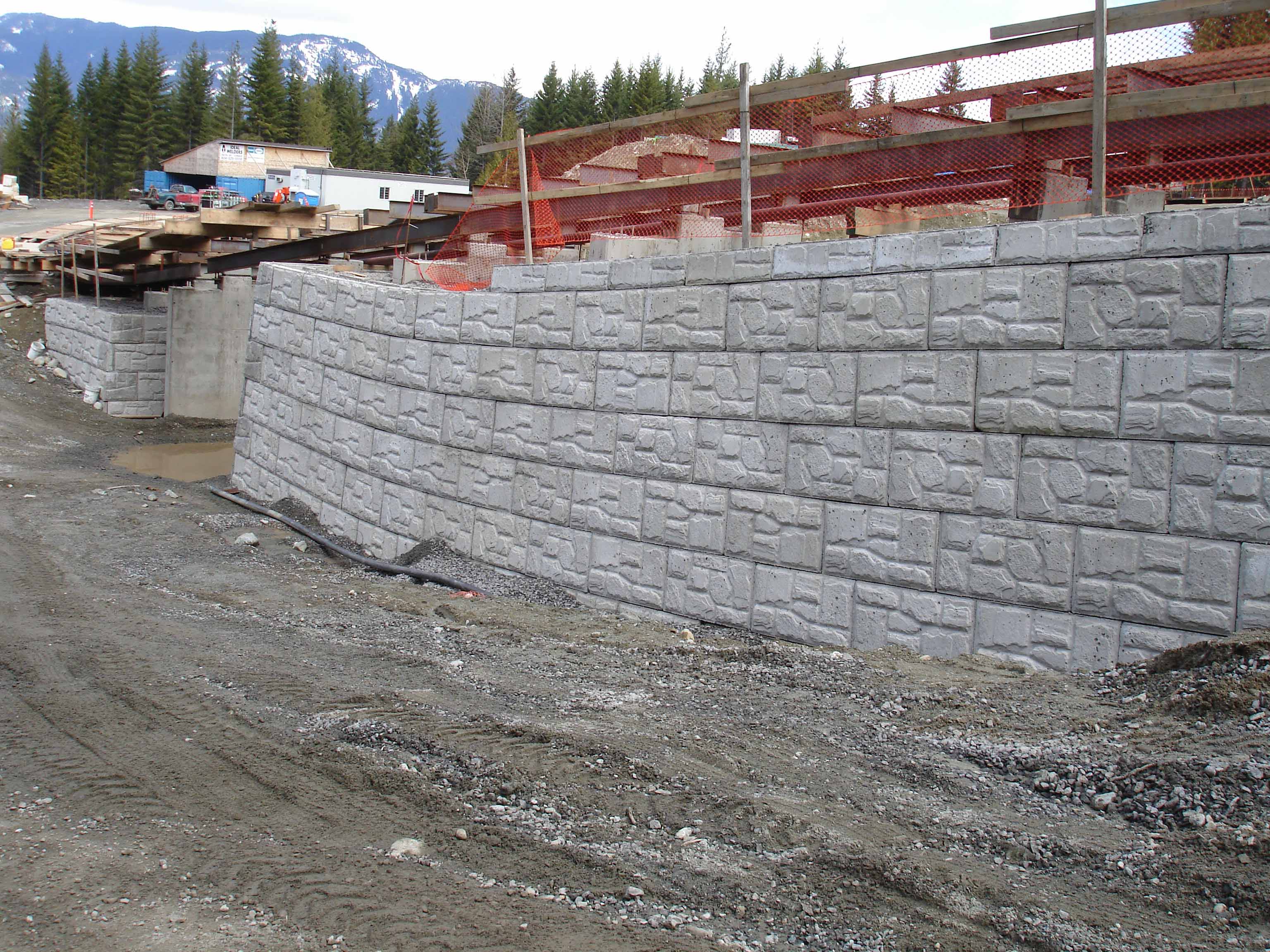 bridge abutment for retaining wall using magnumstone